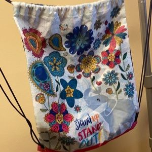 Cute floral elephant drawstring backpack